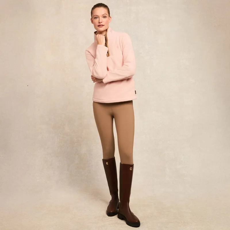 Holland Cooper Country Fleece Half Zip Ladies Jumper - Soft Pink-3