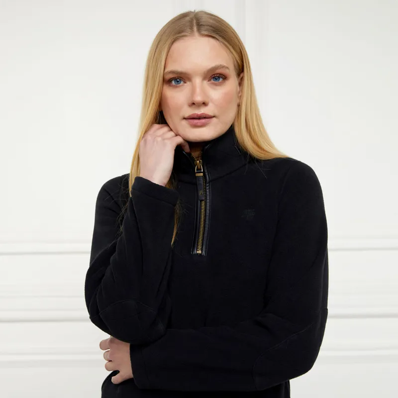 Holland Cooper Country Fleece Half Zip Ladies Jumper - Black-2