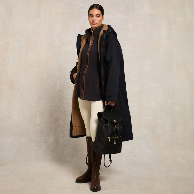 Holland Cooper Longline Country Fleece Womens Jacket - Ink Navy-5