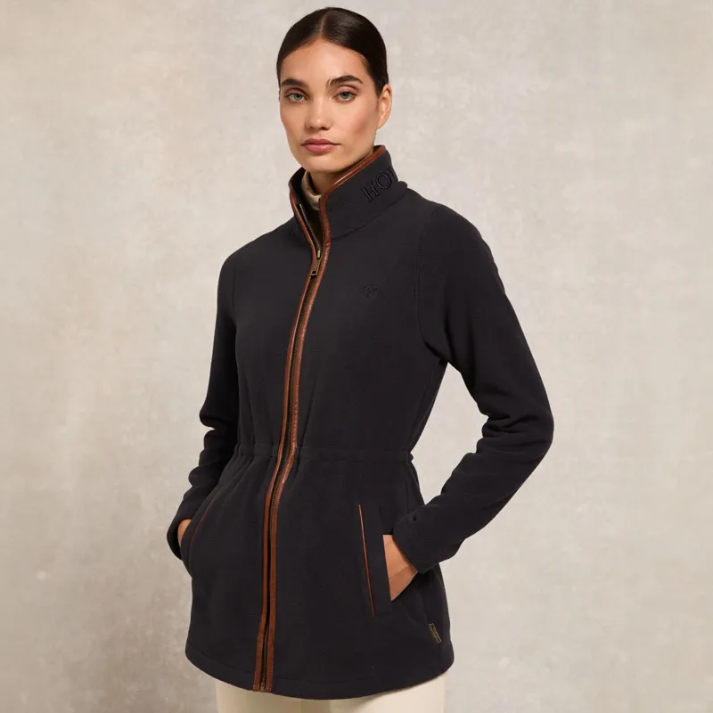 Holland Cooper Longline Country Fleece Womens Jacket - Ink Navy
