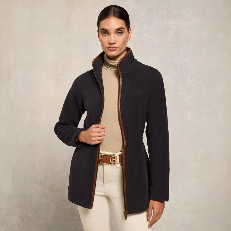 Holland Cooper Longline Country Fleece Womens Jacket - Ink Navy-3