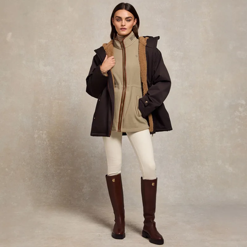 Holland Cooper Longline Country Fleece Womens Jacket - Sage-5