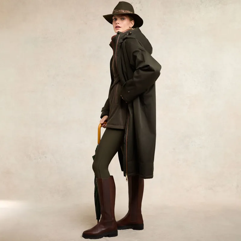 Holland Cooper Longline Country Fleece Womens Jacket - Khaki-5