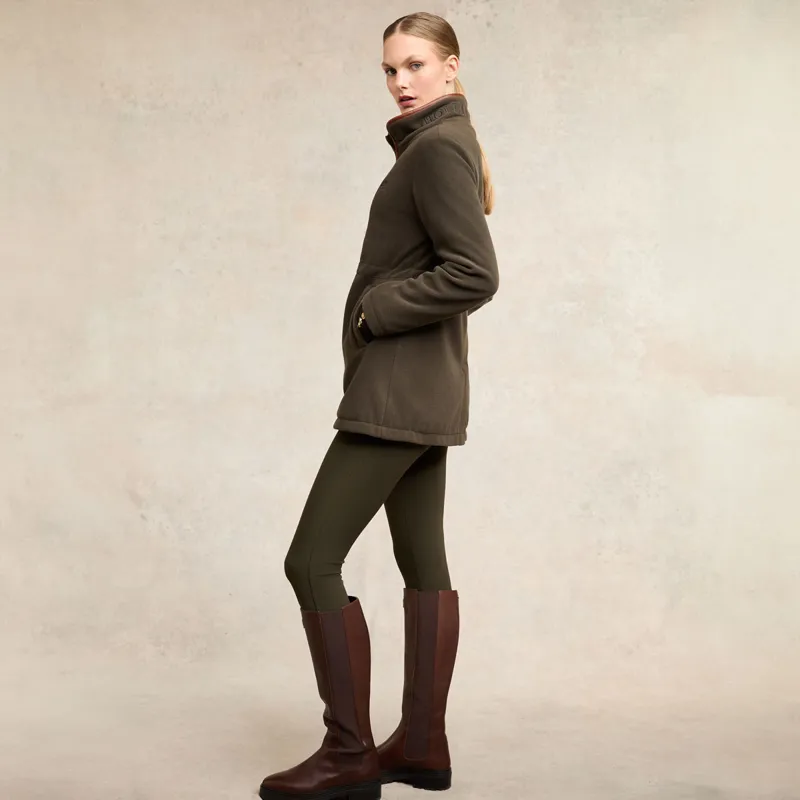 Holland Cooper Longline Country Fleece Womens Jacket - Khaki-3