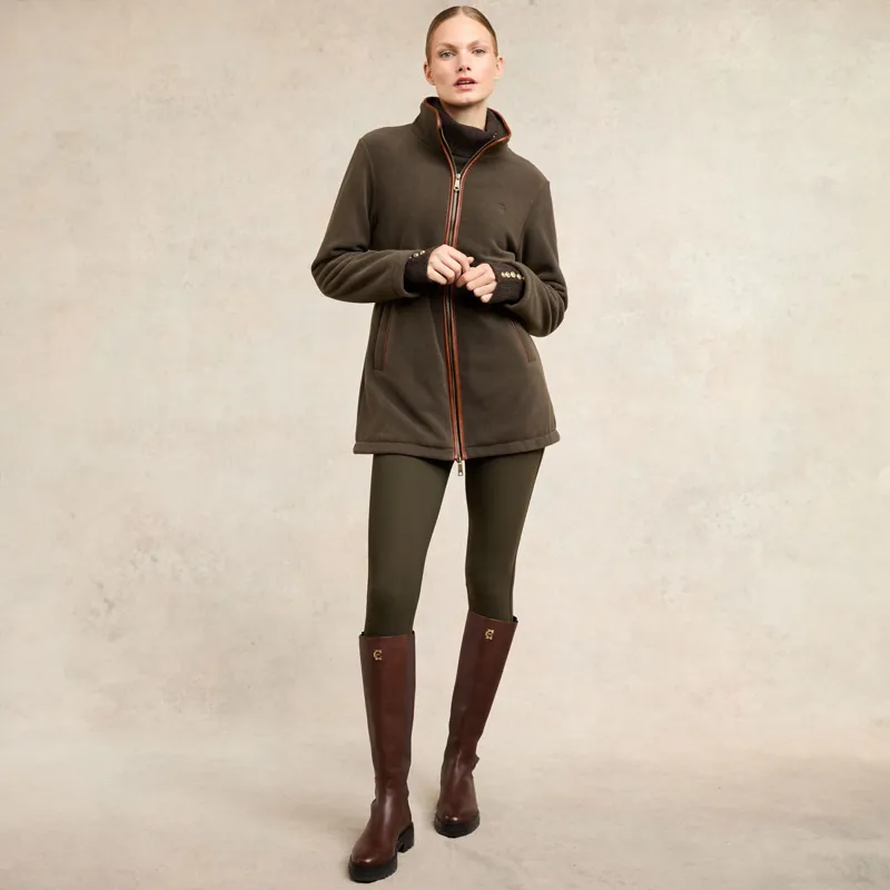 Holland Cooper Longline Country Fleece Womens Jacket - Khaki-2