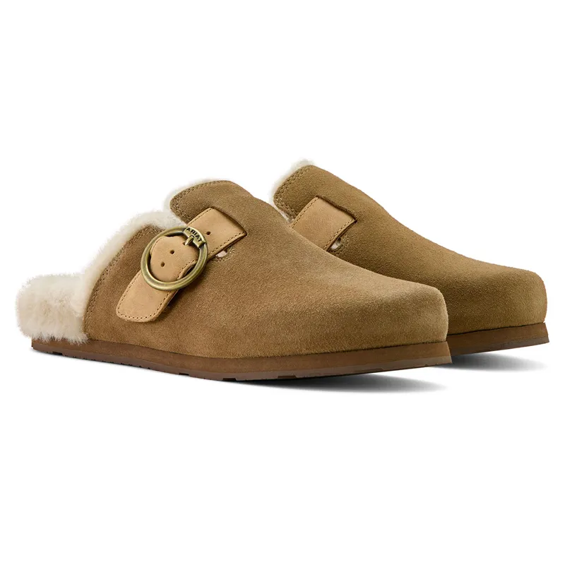 Ariat Country Sherpa Womens Mules - Ranch Brown Suede-4