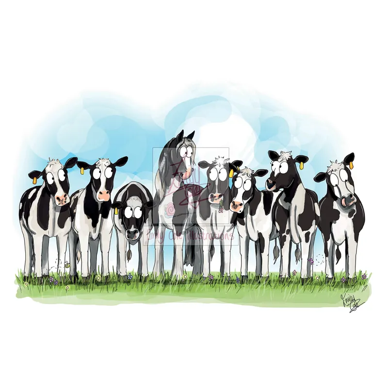 Emily Cole Greeting Card - Cow Pony-1