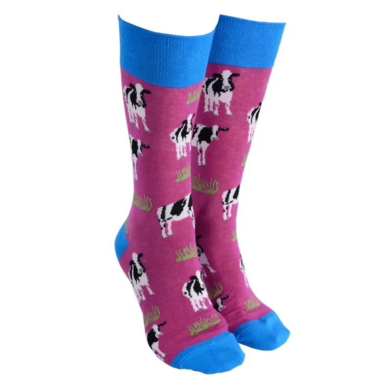 Sock Society Socks - Cow/Purple