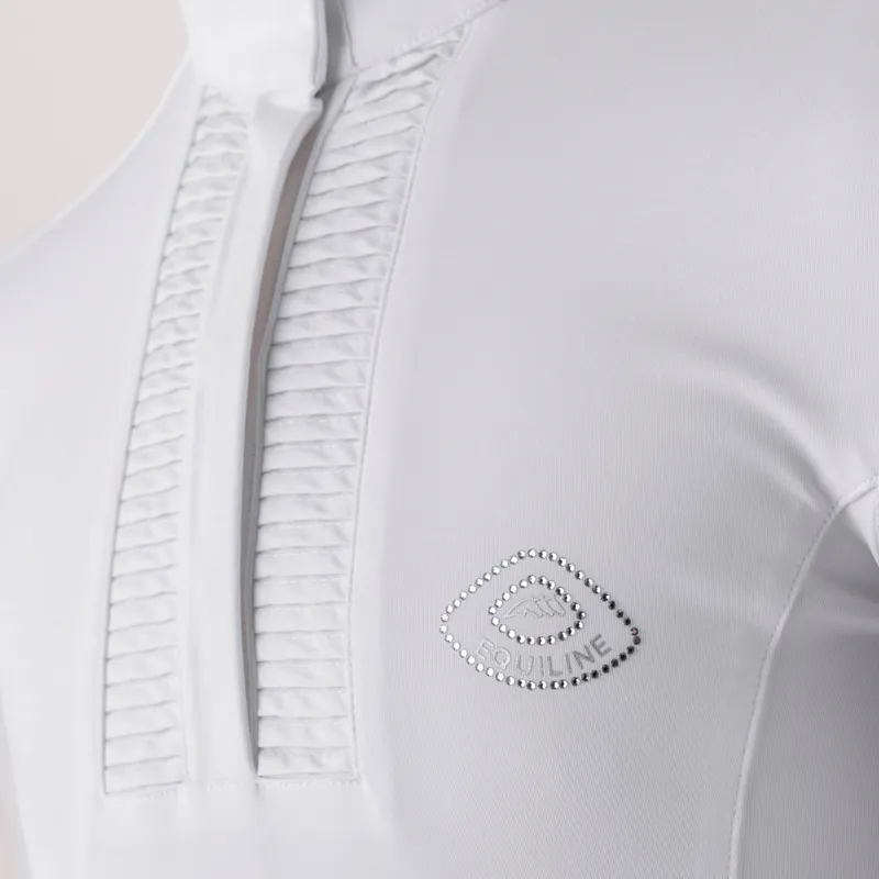 Equiline Cozio Junior Girls Show Shirt - White-3