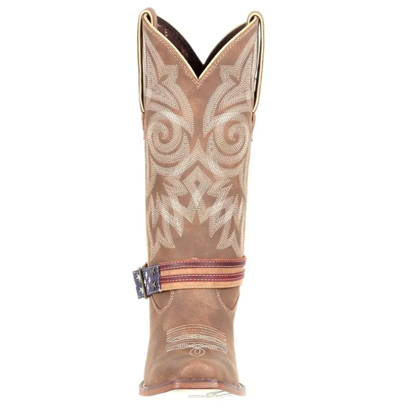 Durango Crush Flag Ladies Western Boots - Brown Khaki-6