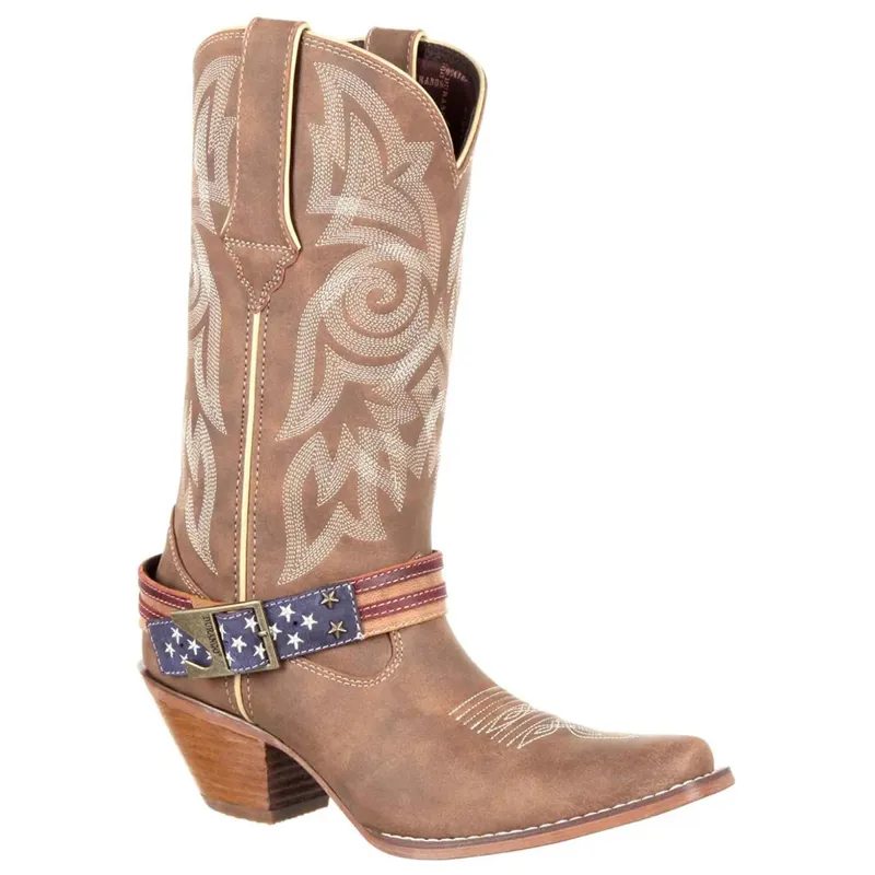 Durango Crush Flag Ladies Western Boots - Brown Khaki