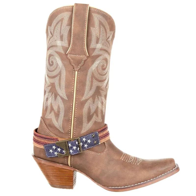 Durango Crush Flag Ladies Western Boots - Brown Khaki-2