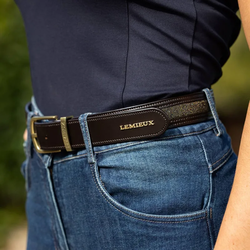 LeMieux Crystal Insert Belt - Brown -1