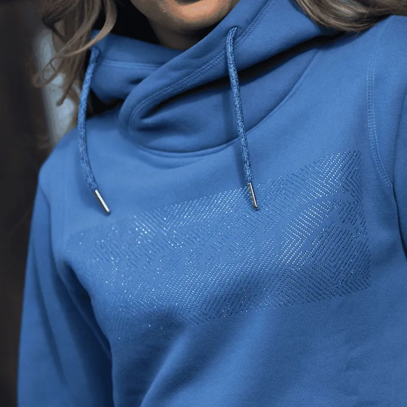 Equetech Crystal Signature Cross-Over Womens Hoodie - Blue-1
