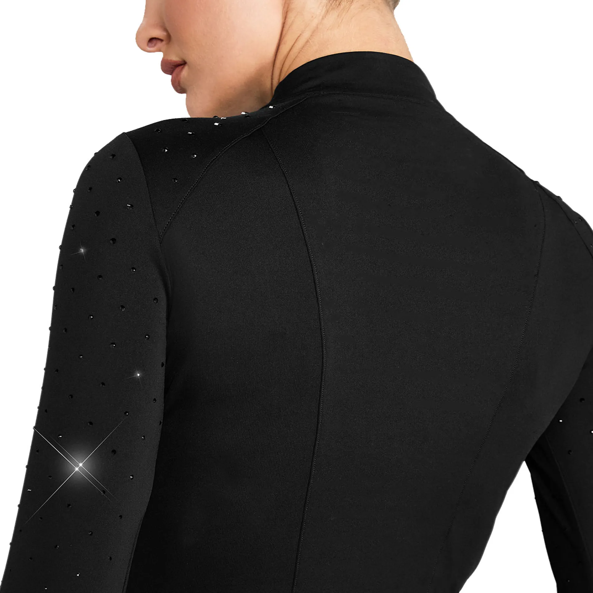 Aztec Diamond Crystal Long Sleeve Womens Base Layer - Black