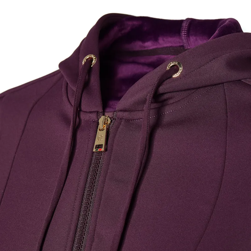 Holland Cooper Crystal Zip Womens Hoodie - Aubergine-9