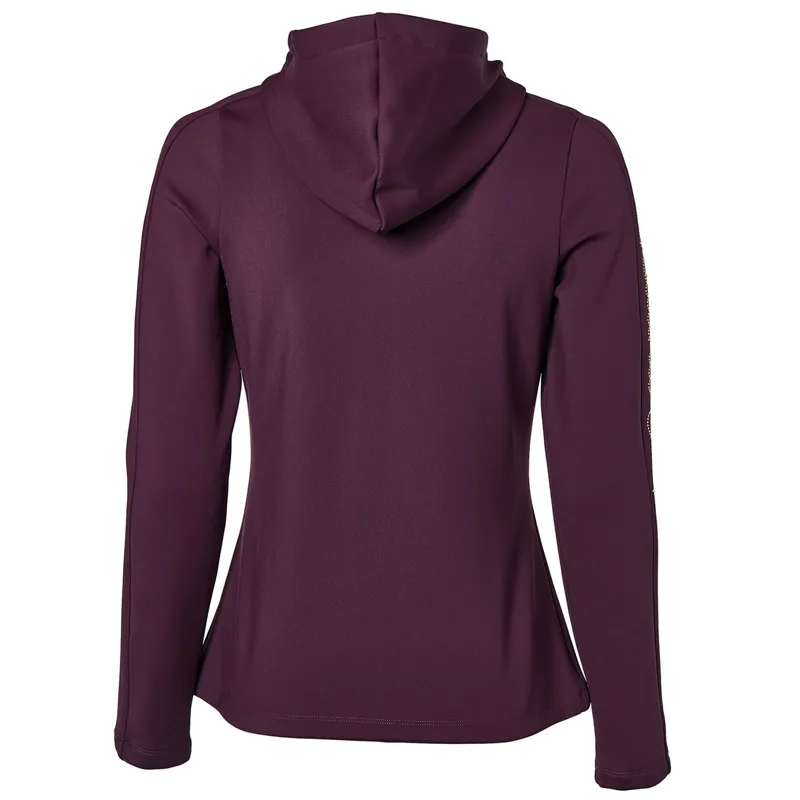Holland Cooper Crystal Zip Womens Hoodie - Aubergine-7