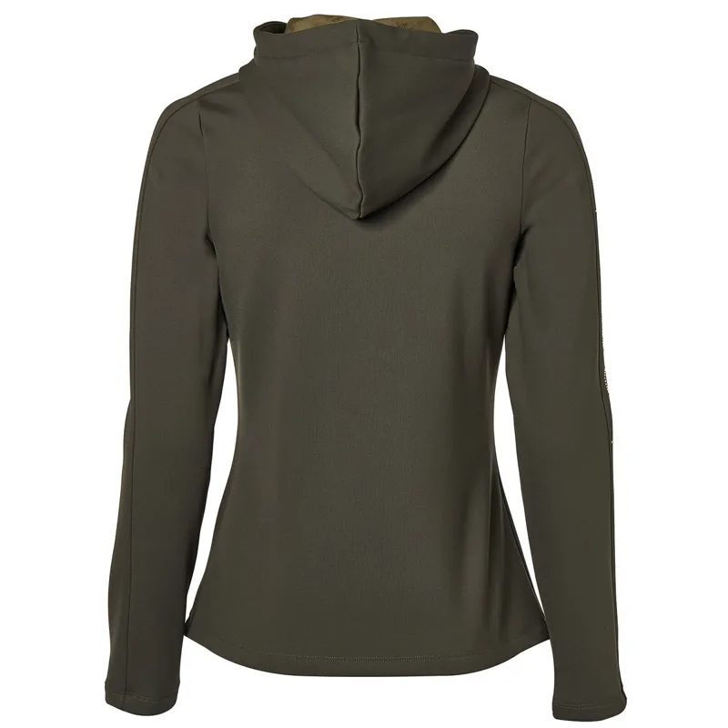 Holland Cooper Crystal Zip Ladies Hoodie - Dark Olive-6