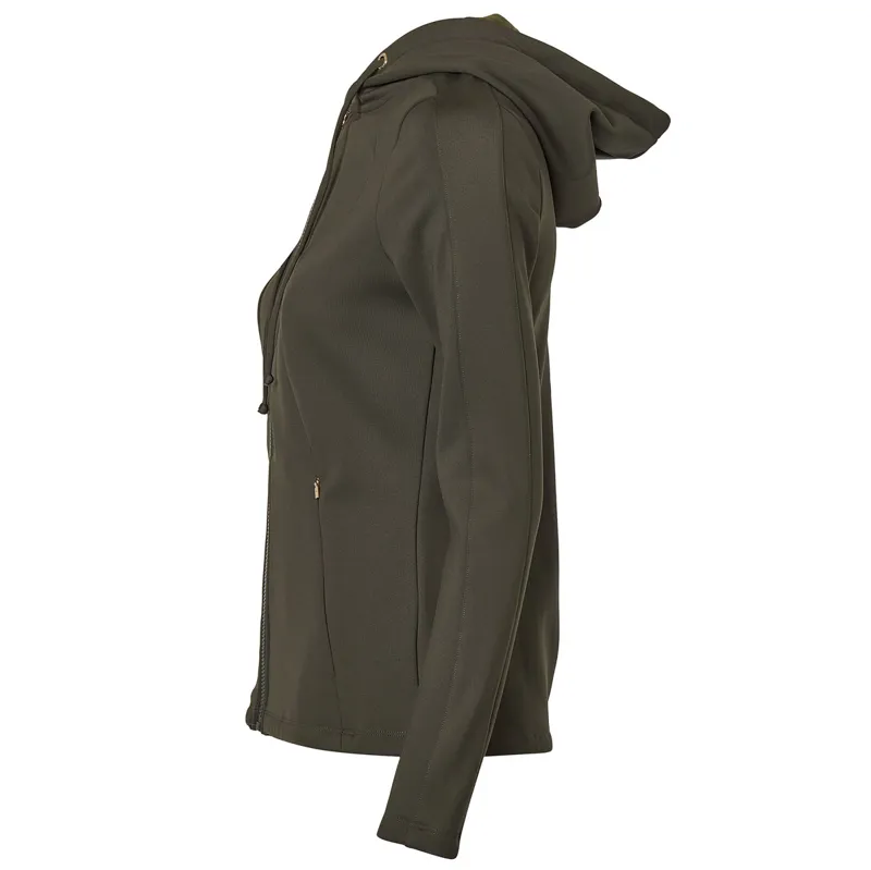 Holland Cooper Crystal Zip Ladies Hoodie - Dark Olive-5
