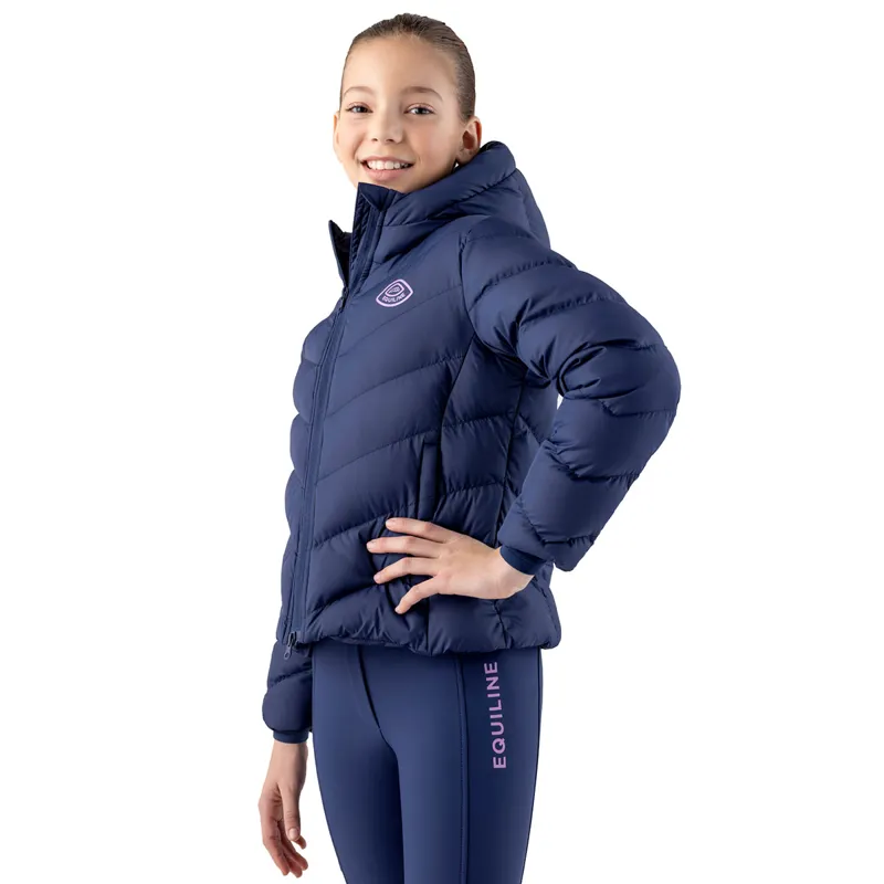 Equiline Cumin Junior Girls Padded Jacket - Navy Peony-7