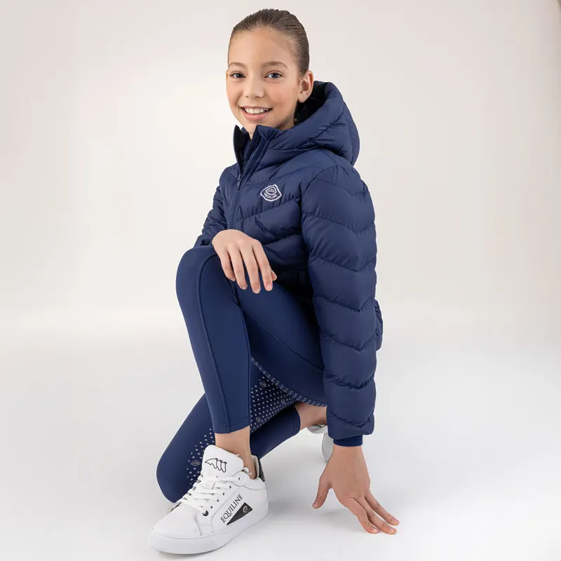 Equiline Cumin Junior Girls Padded Jacket - Navy Peony-6