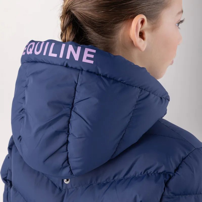 Equiline Cumin Junior Girls Padded Jacket - Navy Peony-4