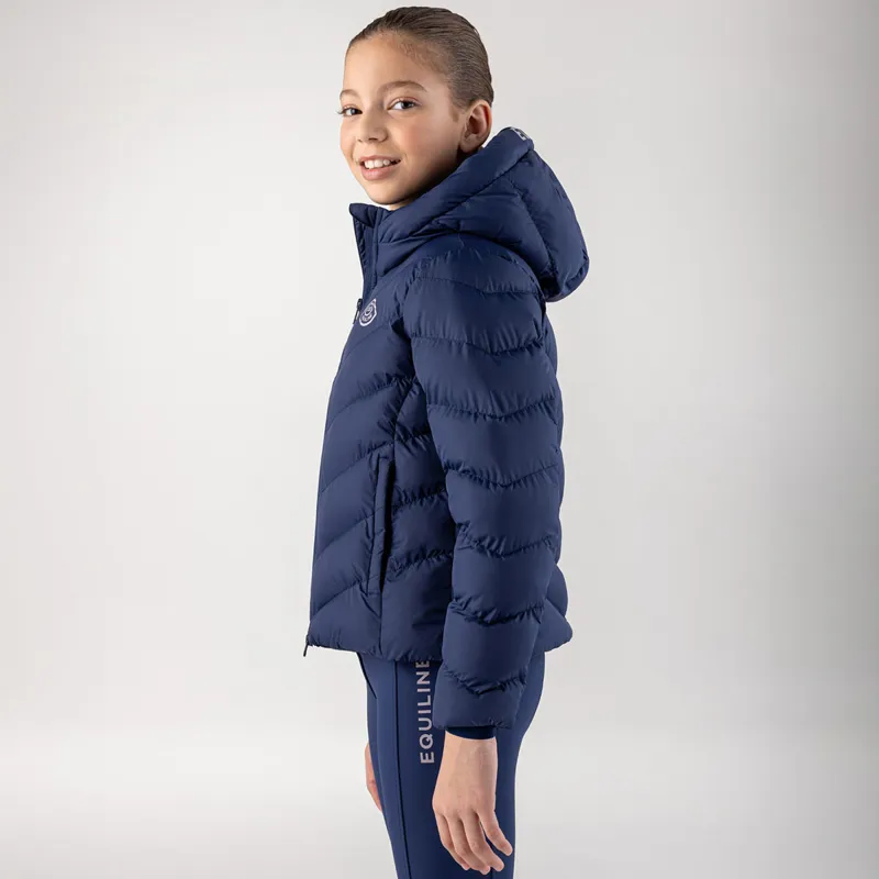 Equiline Cumin Junior Girls Padded Jacket - Navy Peony-3