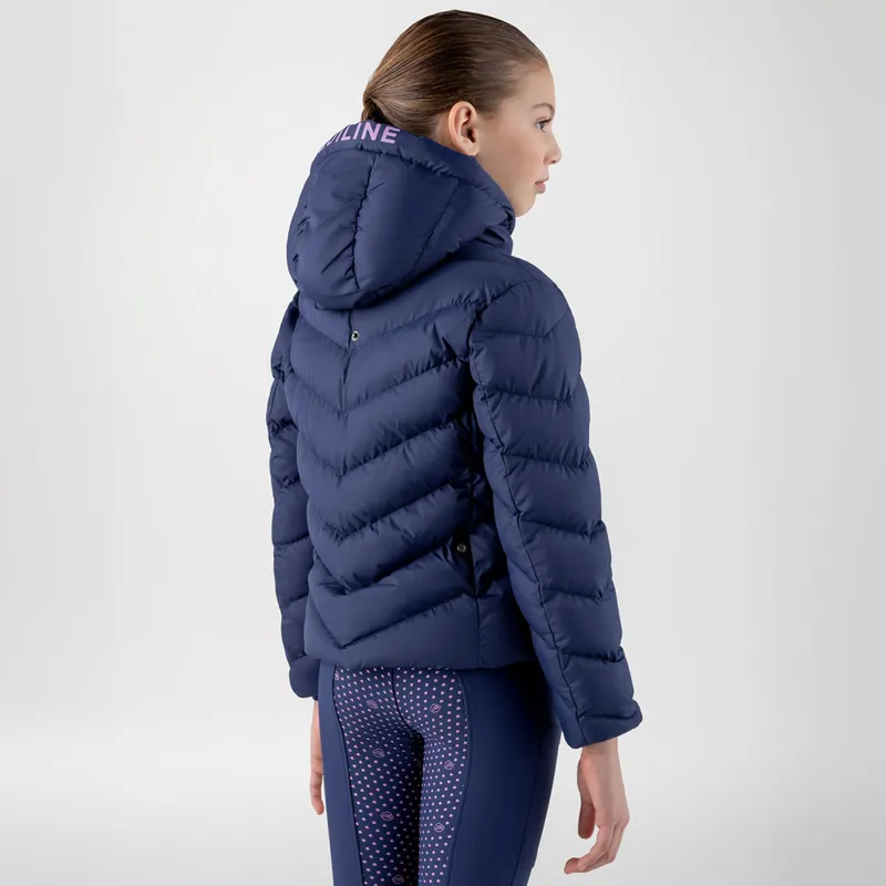 Equiline Cumin Junior Girls Padded Jacket - Navy Peony-2
