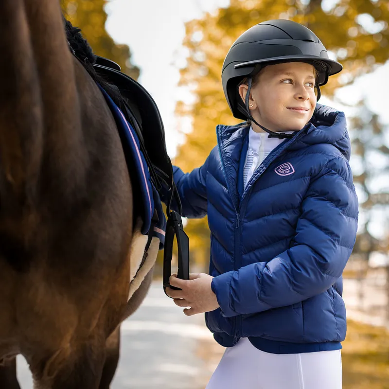 Equiline Cumin Junior Girls Padded Jacket - Navy Peony-1