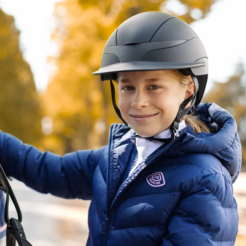 Equiline Cumin Junior Girls Padded Jacket - Navy Peony-9