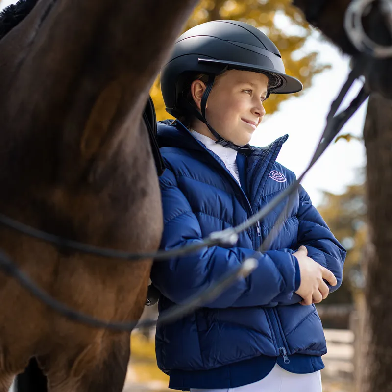 Equiline Cumin Junior Girls Padded Jacket - Navy Peony-8
