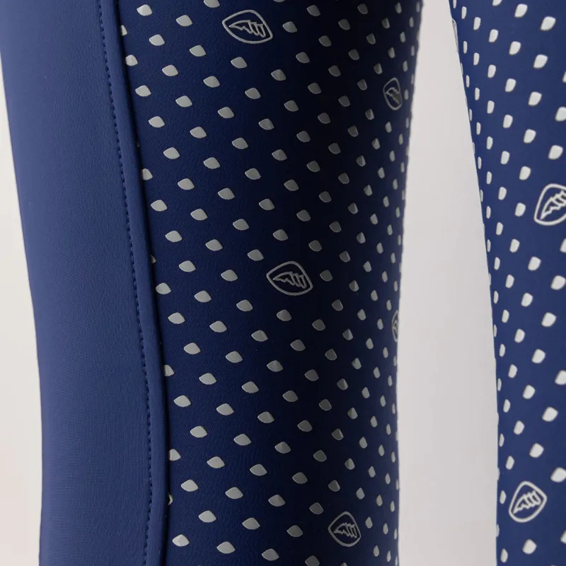 Equiline Cunix Full Grip Junior Riding Tights - Navy/White-3