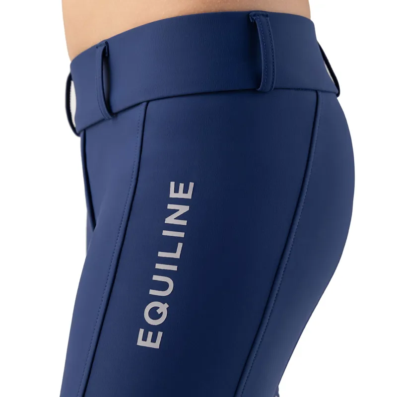 Equiline Cunix Full Grip Junior Riding Tights - Navy/White-2