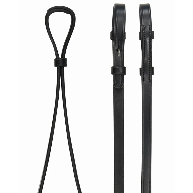 LeMieux Curb Reins - Black/Silver