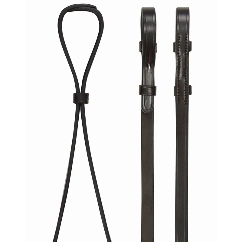 LeMieux Curb Reins - Brown/Silver