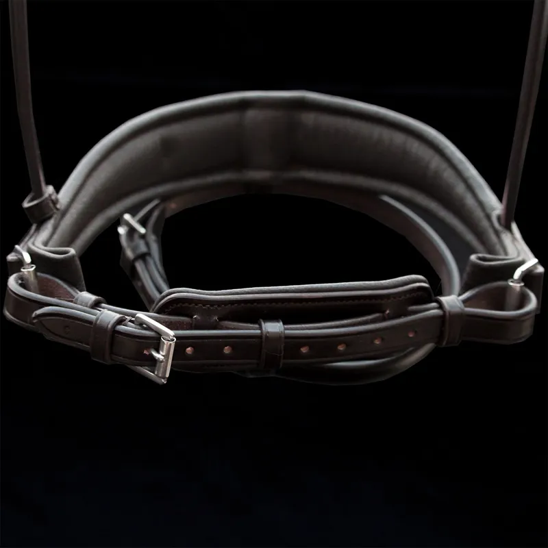 Henry James Dressage Crank Noseband - Havana Brown-1