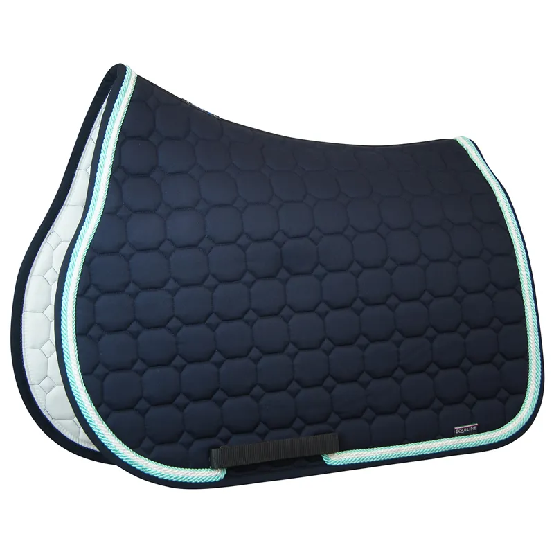 Equiline Octagon Custom Saddlecloth - Blue/Aqua/White Glitter/Aqua