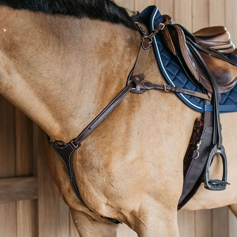 Dy'on D Collection 5-Point Elastic Breastplate - Brown