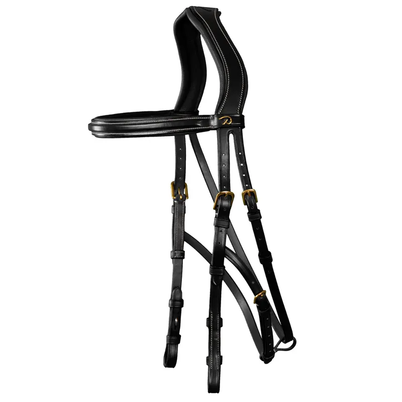 Dy'on D Collection Hackamore Bridle - Black