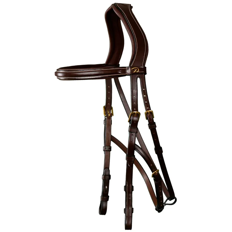 Dy'on D Collection Hackamore Bridle - Brown