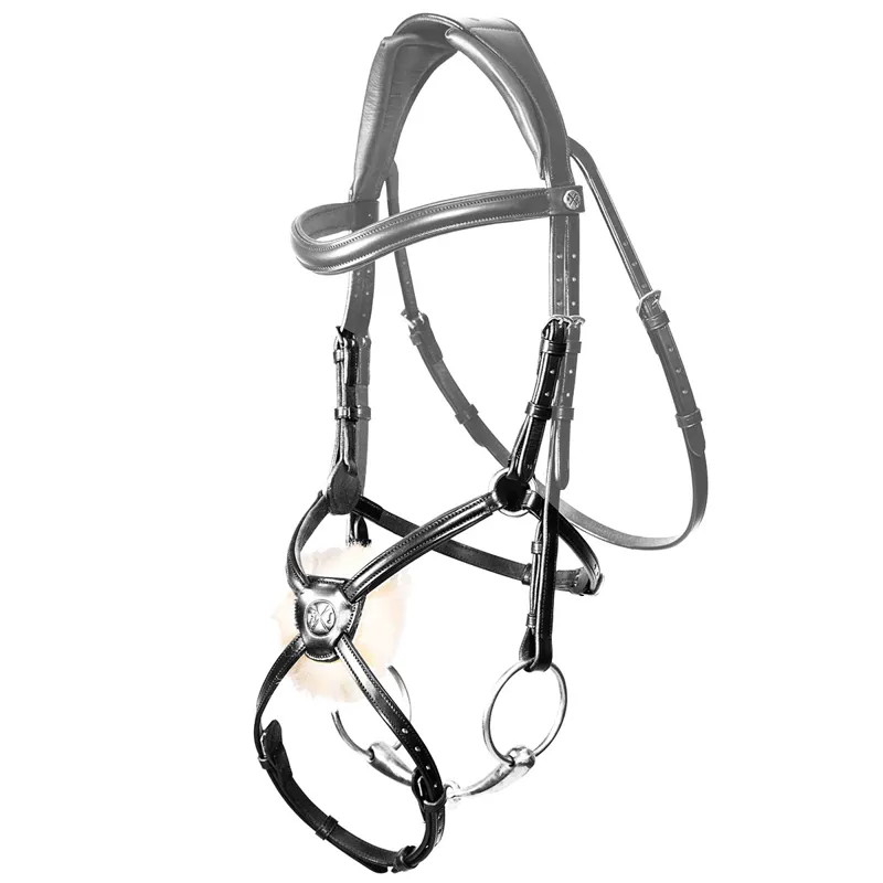 Henry James Double Buckle Grackle Noseband - Black-1