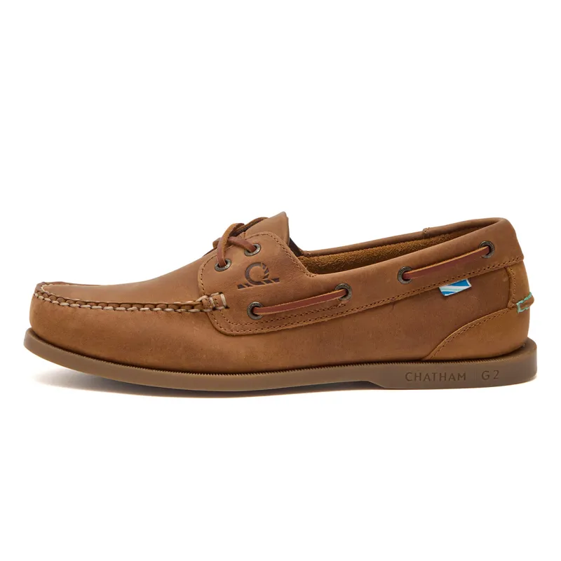 Chatham The Deck II G2 Mens Premium Leather Boat Shoes - Walnut-6