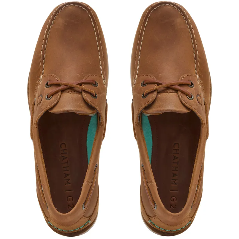 Chatham The Deck II G2 Mens Premium Leather Boat Shoes - Walnut-5