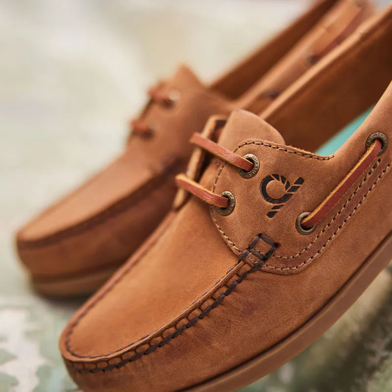 Chatham Deck Lady II G2 Ladies Premium Leather Boat Shoes - Walnut-9