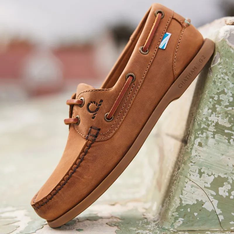 Chatham Deck Lady II G2 Ladies Premium Leather Boat Shoes - Walnut-8