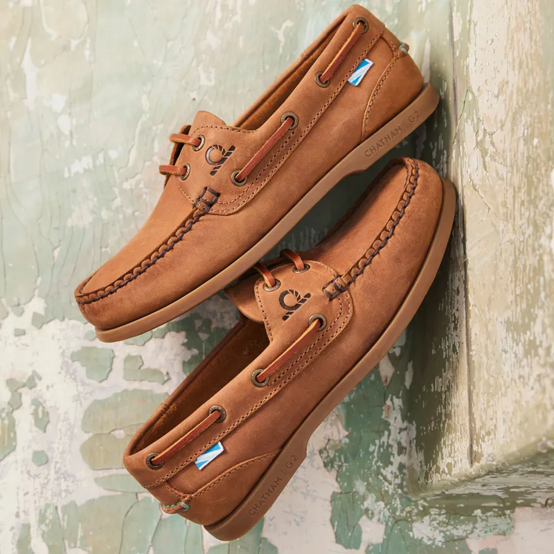 Chatham Deck Lady II G2 Ladies Premium Leather Boat Shoes - Walnut-5