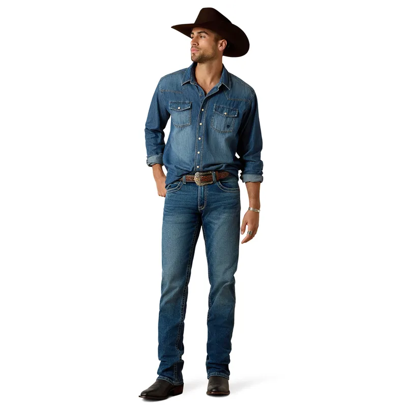 Ariat Denim Mens Retro Fit Shirt - Stone-4