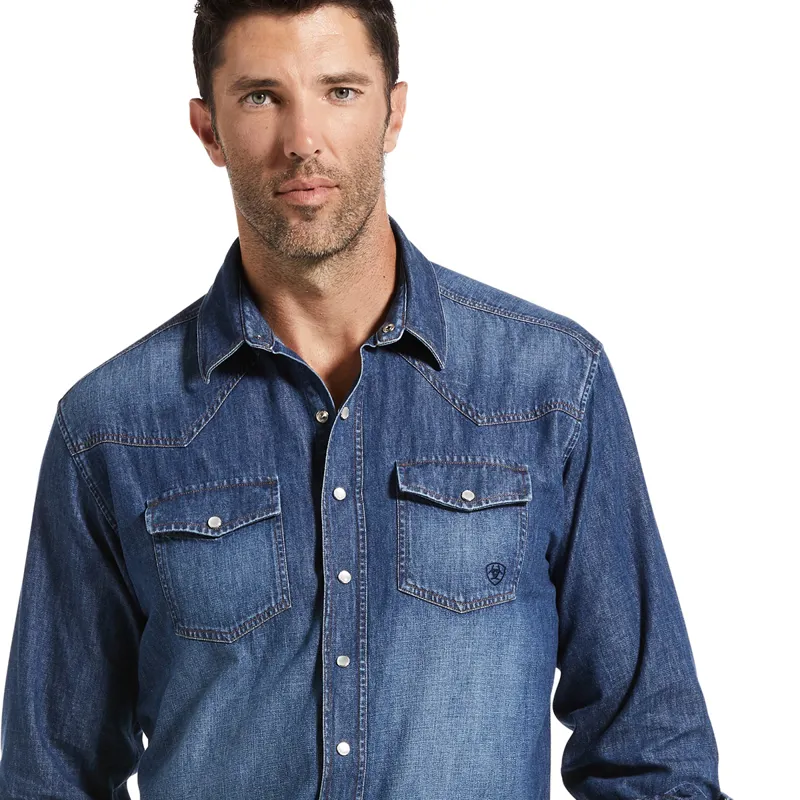 Ariat Denim Mens Retro Fit Shirt - Stone-3