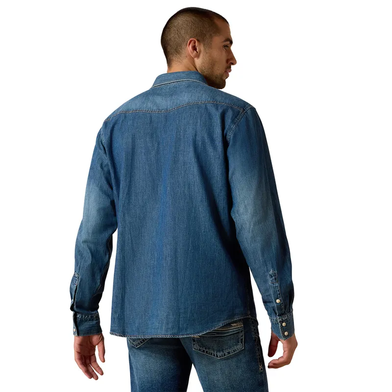 Ariat Denim Mens Retro Fit Shirt - Stone-1