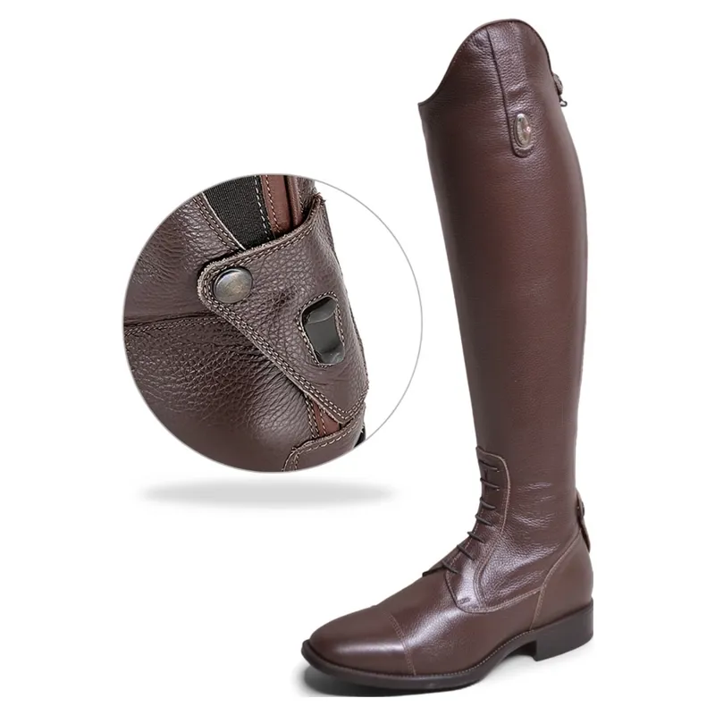 DeNiro Amabile Laced Tall Riding Boots - Quick Brown-1